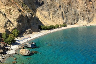 Hora Sfakion girit üzerinde bir loutro yakın Tatlı su plaj, Yunanistan