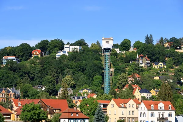 A drezdai kerület Loschwitz régi sikló — Stock Fotó