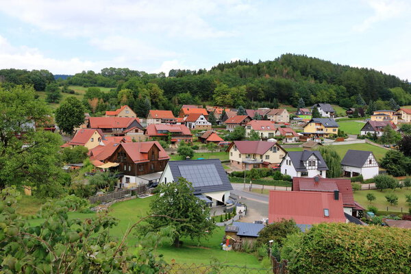 View to the little village of Elmenthal in Thuringia