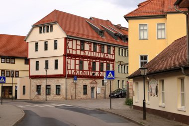 Tarihi şehir Schmalkalden'de yarı ahşap Romance, Thüringen, Almanya