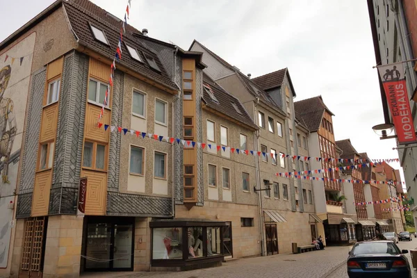 Romance de entramado en la ciudad histórica Schmalkalden, Turingia, Alemania —  Fotos de Stock