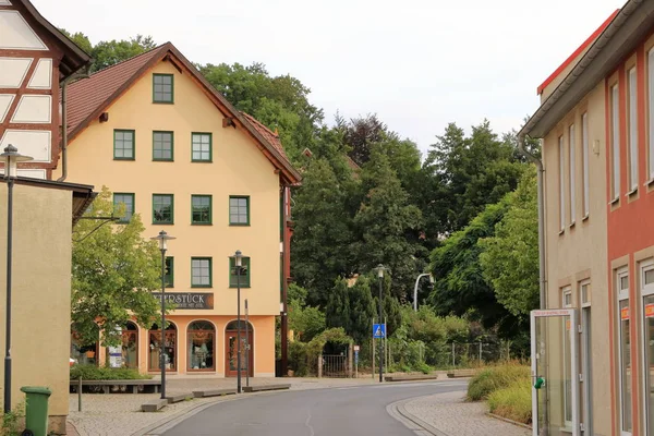 Romance de meia-madeira na cidade histórica Schmalkalden, Turíngia, Alemanha — Fotografia de Stock