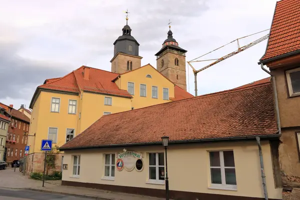 Vakwerk romantiek in de historische stad Schmalkalden, Thüringen, Duitsland — Stockfoto