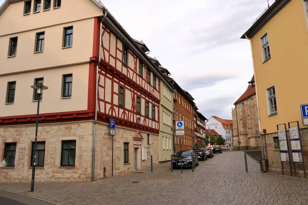 Romance de entramado en la ciudad histórica Schmalkalden, Turingia, Alemania — Foto de Stock