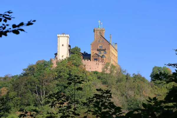 Vista da famosa Wartburg - um patrimônio mundial, Eisenach, Turíngia, Alemanha — Fotografia de Stock