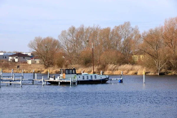 Marina Empty Waiting Boating Shipping Season Water Lake River Werder — Φωτογραφία Αρχείου