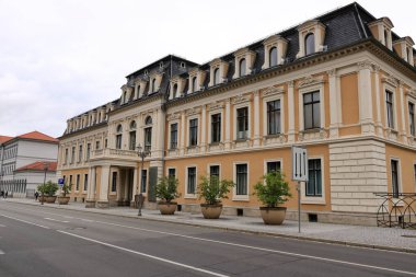 06 Ağustos 2019 Meiningen, Thringen, Almanya: Tarihi Kasaba Mimarisi