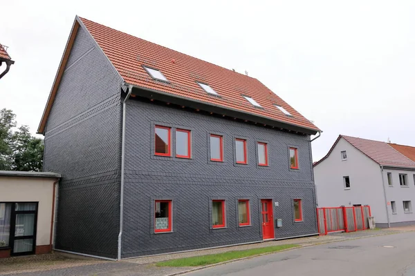 Typische Schieferfassaden Alter Häuser Thüringen Deutschland — Stockfoto