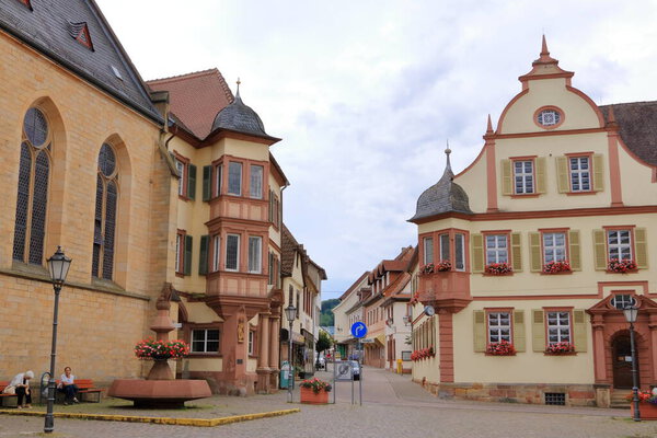 July 10 2020 - Bad Bergzabern, Germany: View in City of Bad Bergzabern in the palatinate