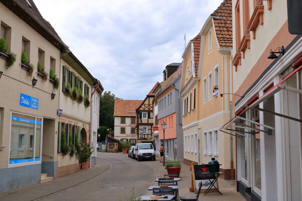 July 10 2020 - Bad Bergzabern, Germany: View in City of Bad Bergzabern in the palatinate