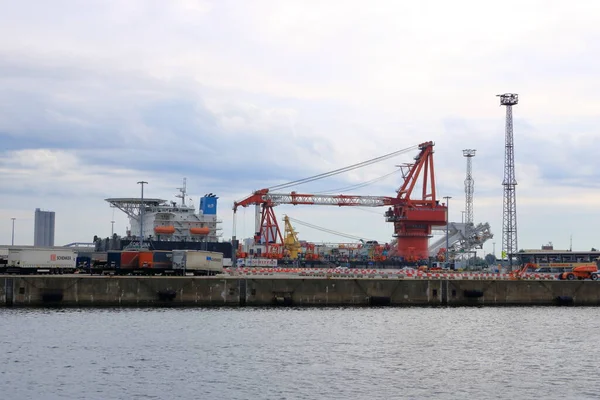 Srpna 2020 Rostock Warnemuende Mecklenburg Vorpommern Německo Pohled Oblast Městského — Stock fotografie