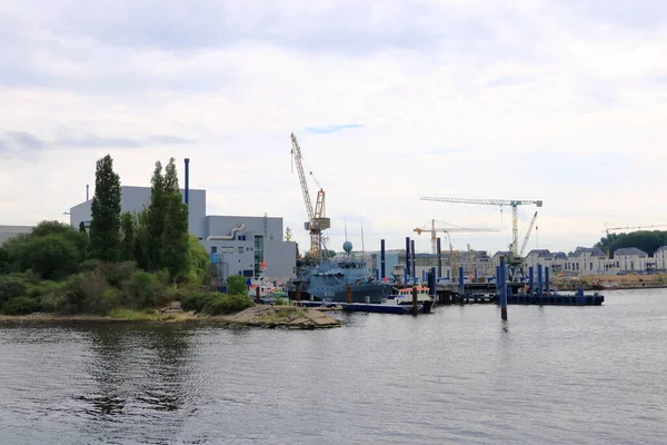Sierpnia 2020 Rostock Warnemuende Meklemburgia Pomorze Przednie Niemcy Widok Port — Zdjęcie stockowe