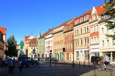 26 Temmuz 2020 - Meissen / Almanya: Eski şehrin güzel sokakları