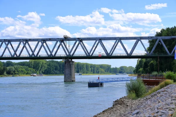 Binnenvaart Rhin River Bij Germersheim — Stockfoto