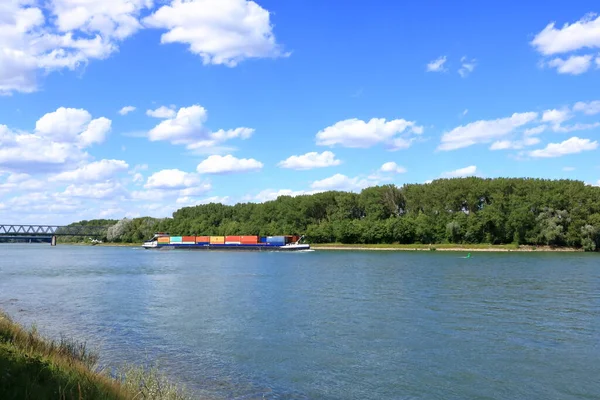 Binnenvaart Rhin River Bij Germersheim — Stockfoto