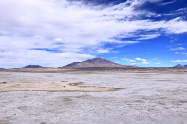 Salar de Chiguana tuz düzlükleri, Nor Lipez bölgesinde San Juan yakınlarında, Uyuni, Bolivya 'da.