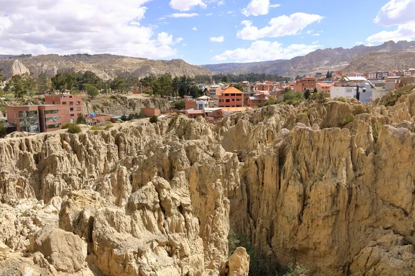 Valle de la Luna 'nın kayalık manzarası, Ay Vadisi, La Paz, Bolivya