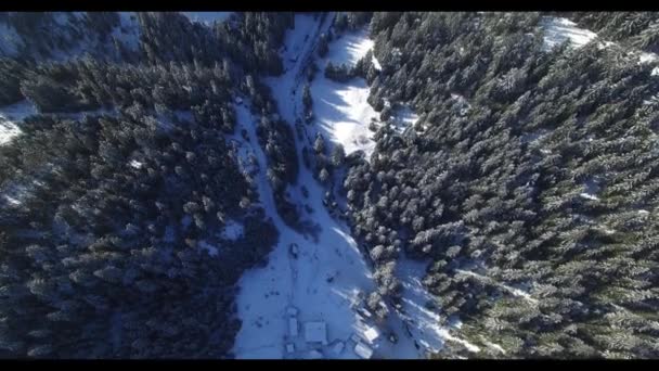 Horní Pohled Letecký Dron Létání Nad Křivolakou Silnici Domy Větrné — Stock video