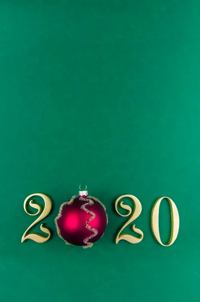 Christmas, New Year\'s green background. 2020 new year
