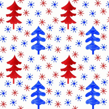 Dikişsiz desen kış orman 