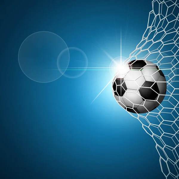 Futbol topu kalede. Mavi