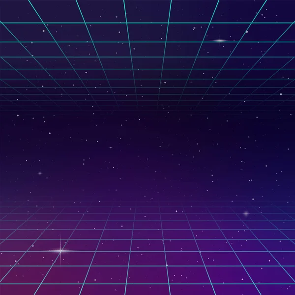 80s Retro Space Arka Plan Vintage tarzı poster