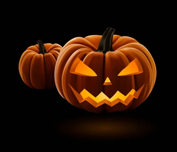 Zestaw dyń na Halloween na czarnym tle — Wektor stockowy