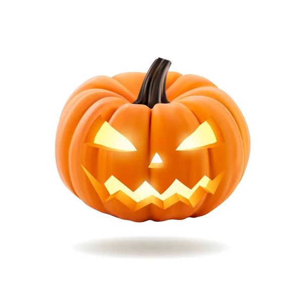 Halloween-Kürbis mit gruseligem Gesicht auf weißem Hintergrund lizenzfreie Stockillustrationen