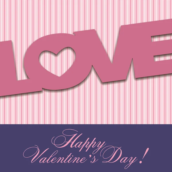 Vector Striped Valentine Day Card Inscription — Stock Vector