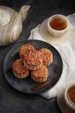Çin için çay ile Festival mooncake