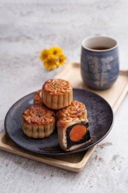 Çin için çay ile Festival mooncake