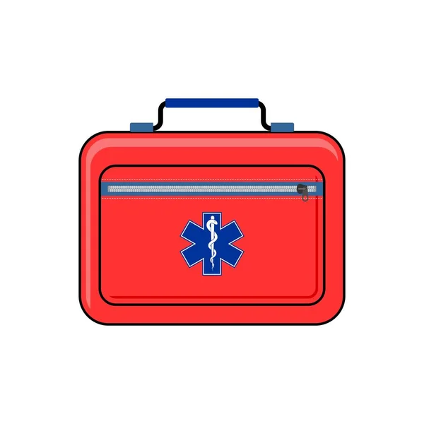 First Aid Bag White Background Vector — Stock Vector