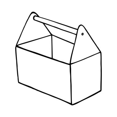 BİR VECTOR 'DA BİR Alet Kutusunun beyaz zemine çizimi