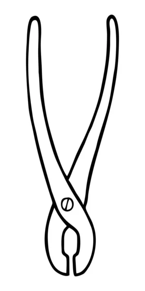 Pliers Drawn Background Branco Vector — Vetor de Stock