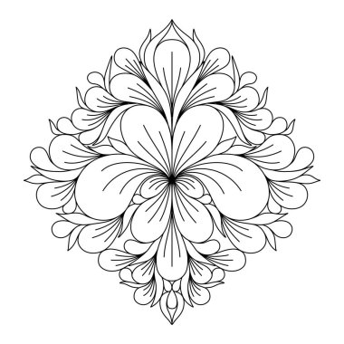 VECTOR 'daki beyazların arka bahçesinde bir mandala sahip yetişkinler için renklendirme kitabı