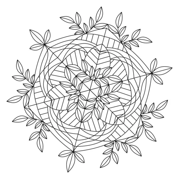 Vector中一个白色背景下带有Vintage Mandala的加法器的添加库 — 图库矢量图片