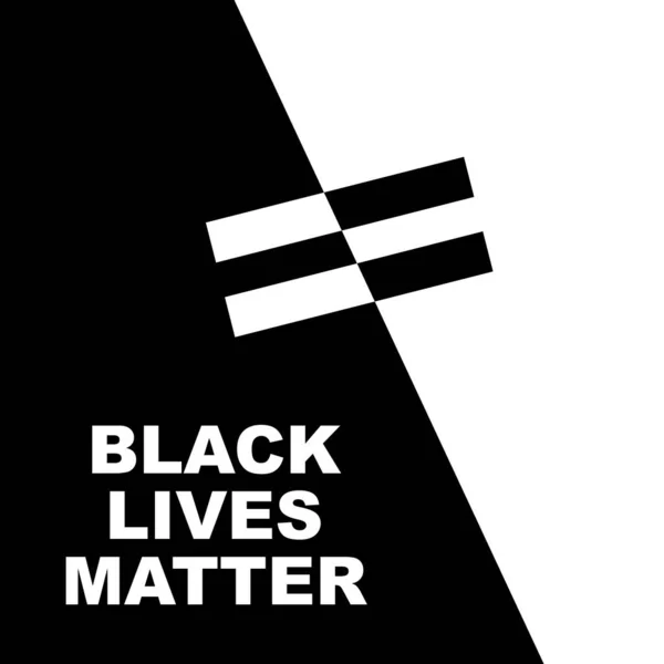 Black White Banner Symboling Equal Value Lives Black White People — 图库矢量图片