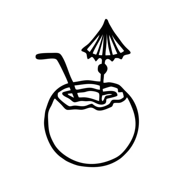 Leche Coconut Fondo Blanco Vector — Archivo Imágenes Vectoriales