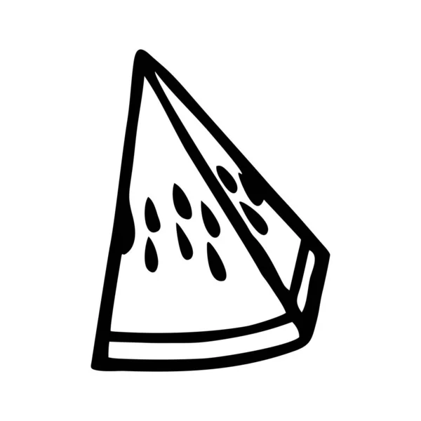 Watermelon Slice White Background Vector — Stockový vektor