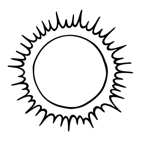 ベクトルの白い背景に太陽の丸みを帯びたイメージ — ストックベクタ