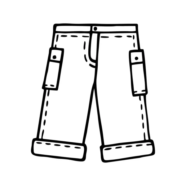 Drawn Men Shorts White Background Vector — Stock Vector