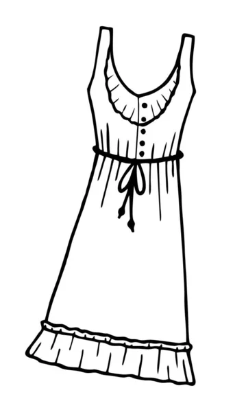 Drawn Frauen Dress Auf Einem Weißen Hintergrund Vektor — Stockvektor
