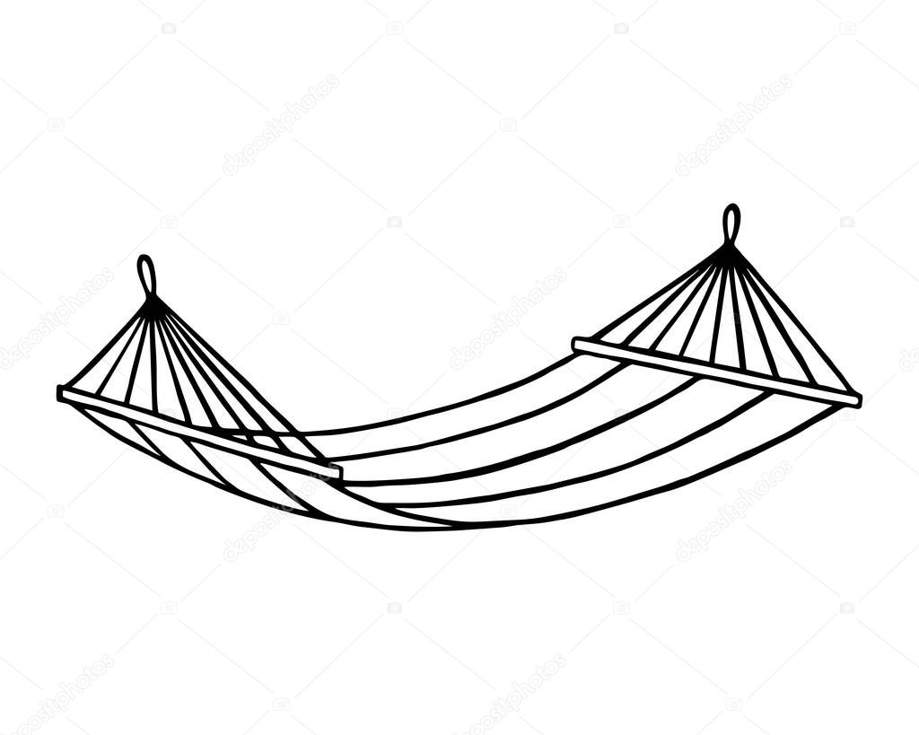 STREET HAMMOCK ON A WHITE BACKGROUND IN VECTOR