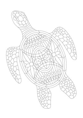 Bembeyaz zeminde bir deniz kaplumbağası ile renk değiştirme kitabı.