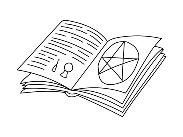 Magic Spell Book White Background Vector — Stockový vektor