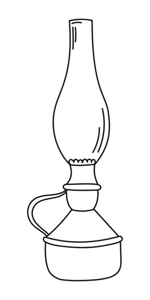 Lampe Huile Sur Contexte Blanc Dans Vecteur — Image vectorielle