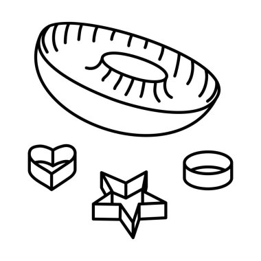 VECTOR 'daki beyaz bir arka zeminde Kek ve Pişirme Kalıbı