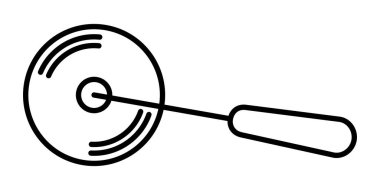 VECTOR 'daki Pizza Bıçağı Beyaz Arazide Yuvarlak