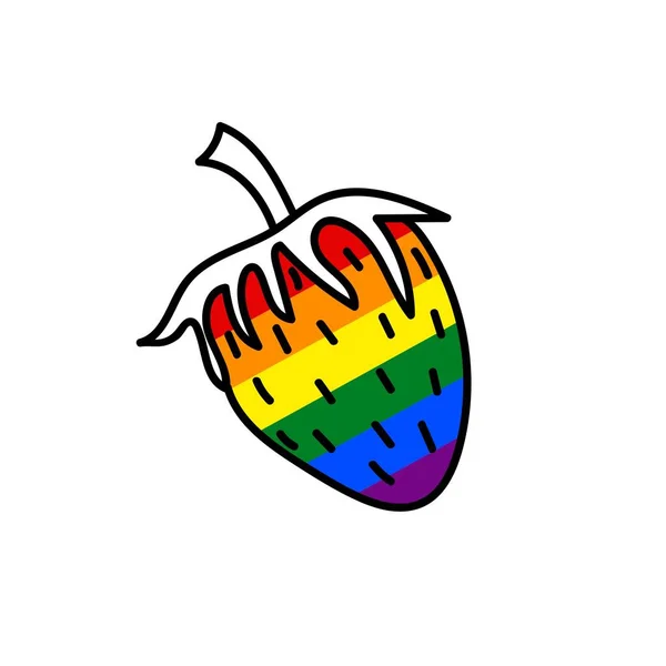 Strawberry Als Lgbt Flag Vektor — Stockvektor