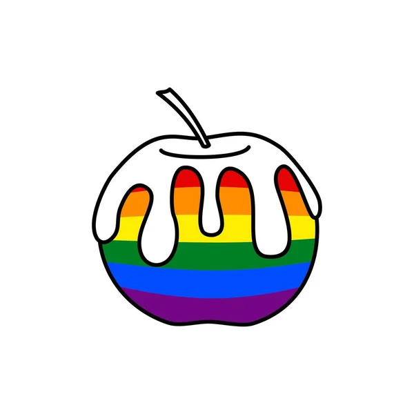 VECTOR 'daki LGBT bayrağı şeklinde dondurulmuş elmalar.